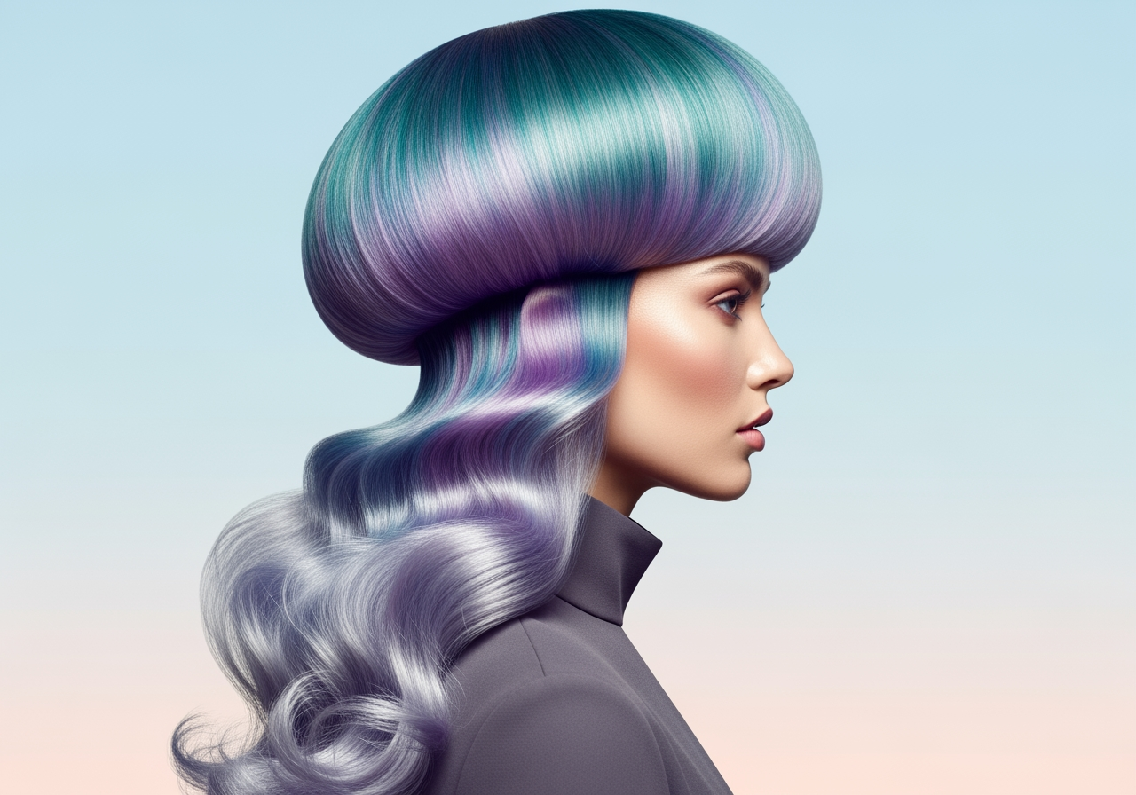 スタイリッシュなクラゲカットのシルエットを見せる女性の横顔