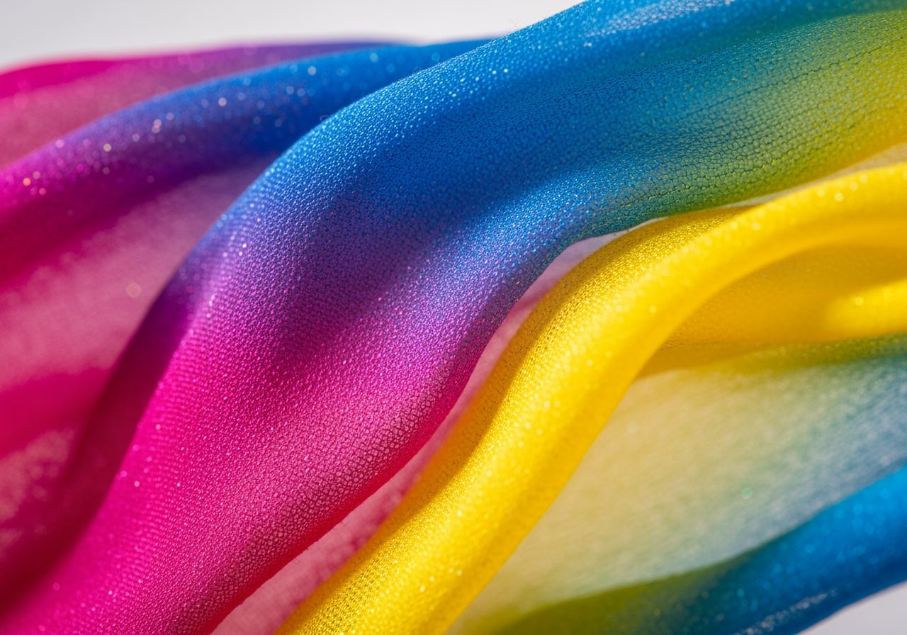 象征 4K 分辨率的高质量飘动织物纹理的特写微距拍摄