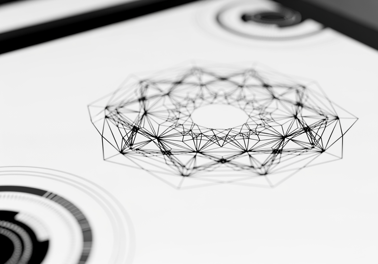 Gros plan d'un écran numérique montrant un motif de mandala complexe généré par IA