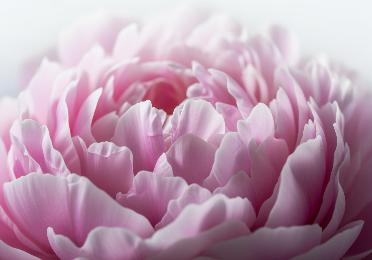 활짝 핀 모란꽃의 예술적인 클로즈업