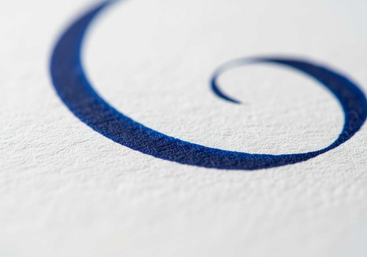 고해상도를 나타내는 선명한 잉크 선과 종이 질감의 초근접 상세 사진