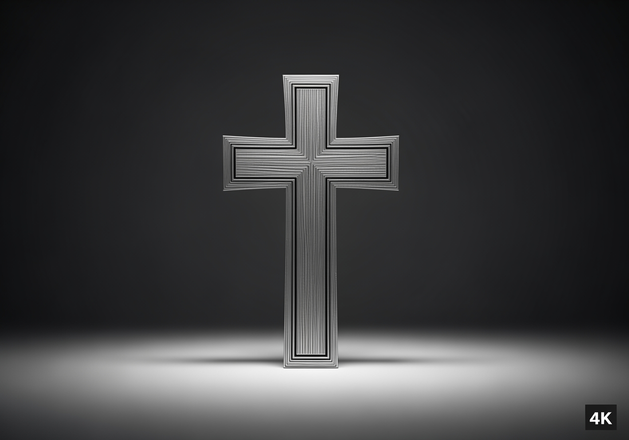 Aufwendiges Kreuzdesign in hochauflösender 4K-Qualität, druckfertig.