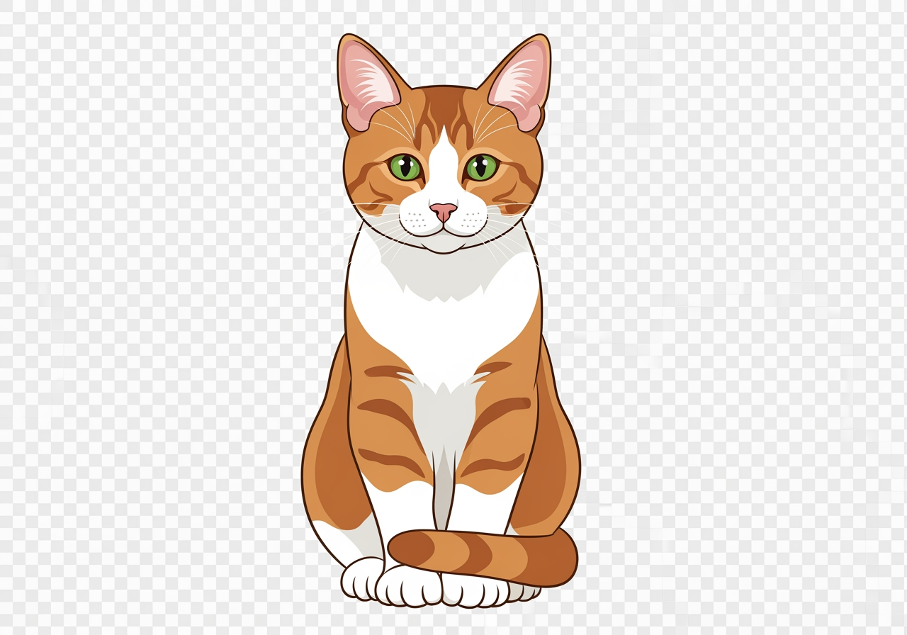 高分辨率透明背景的猫咪剪贴画