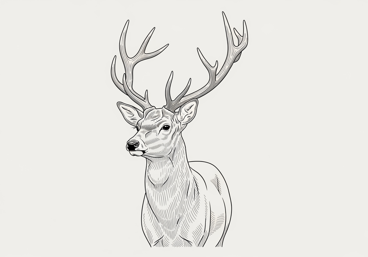 可供打印的高分辨率4K鹿绘画。