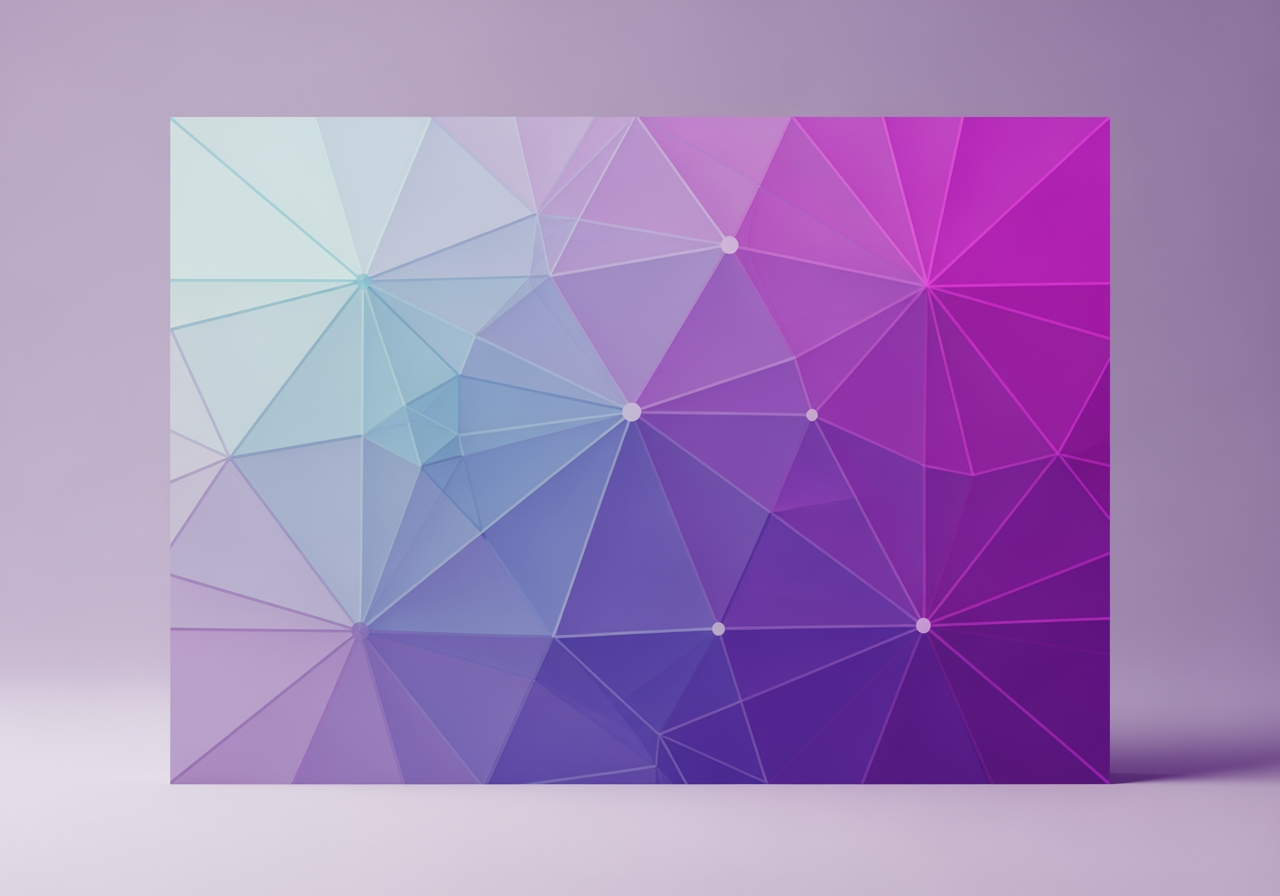 Uno spettro di tonalità viola disposte in un modello geometrico pulito, che rappresenta un'infinita personalizzazione dello stile.