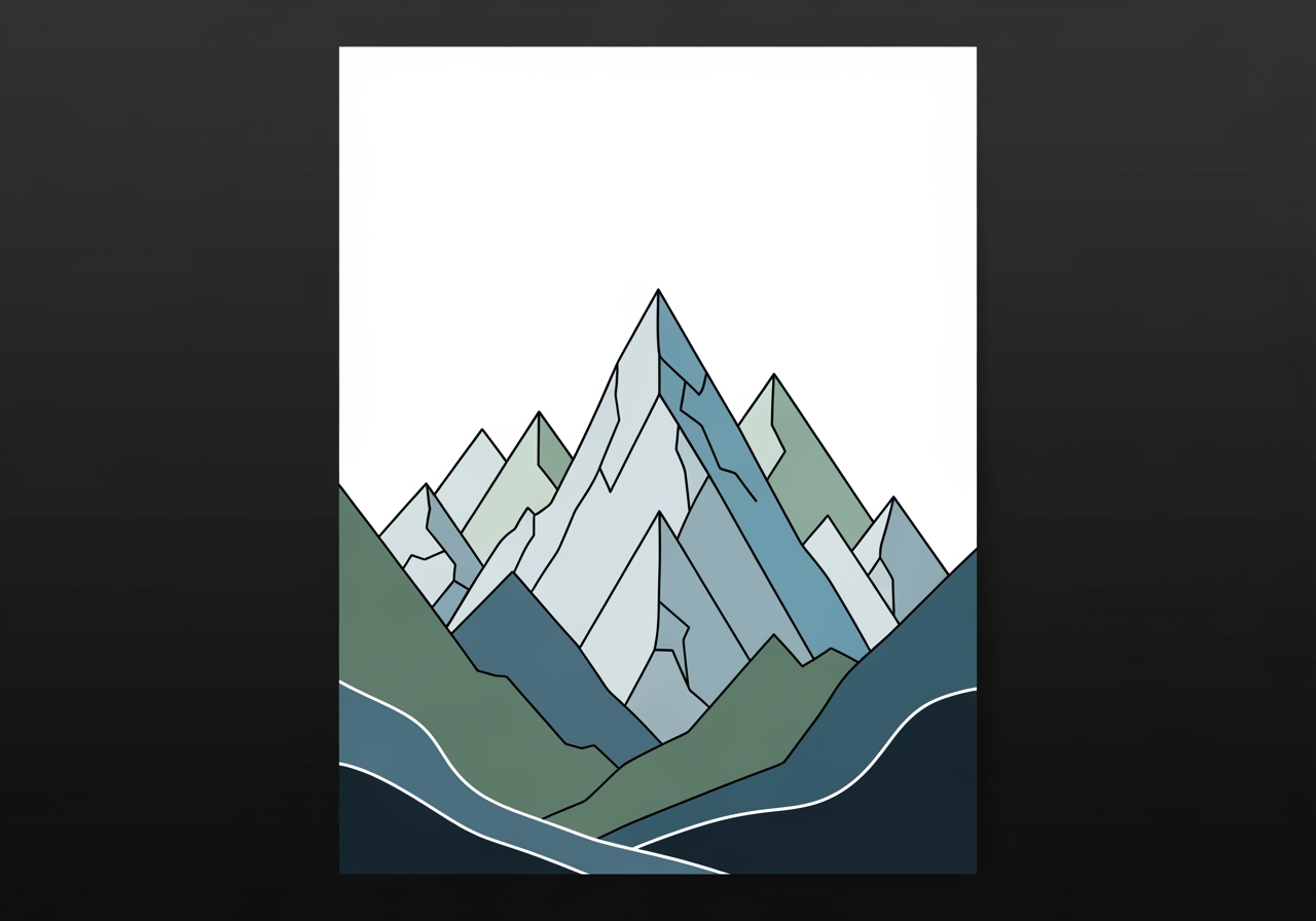 Professional and high-resolution AI-generated mountain artwork for commercial use.