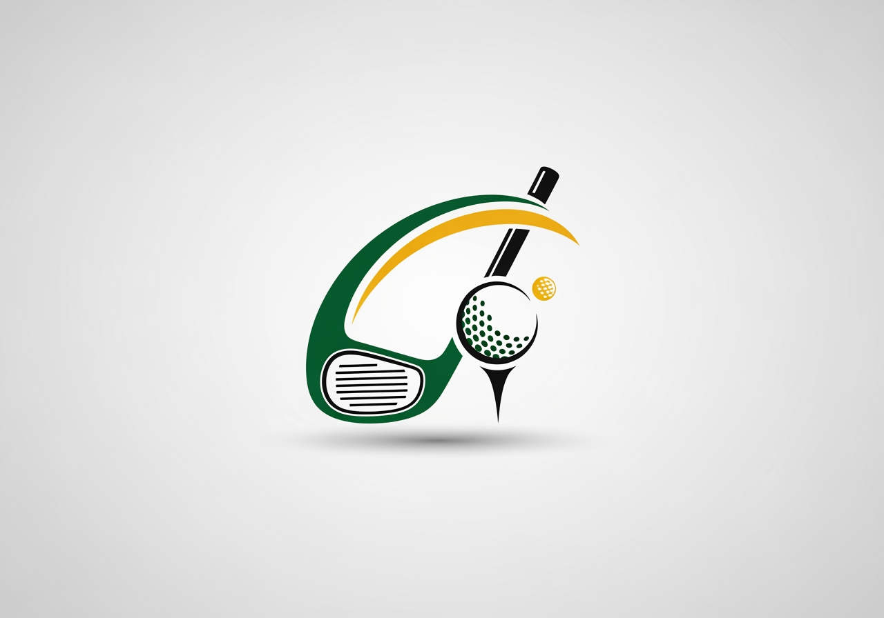 Hochauflösendes 4K-Golf-Logo, gestochen scharf und lebendig, druckbereit
