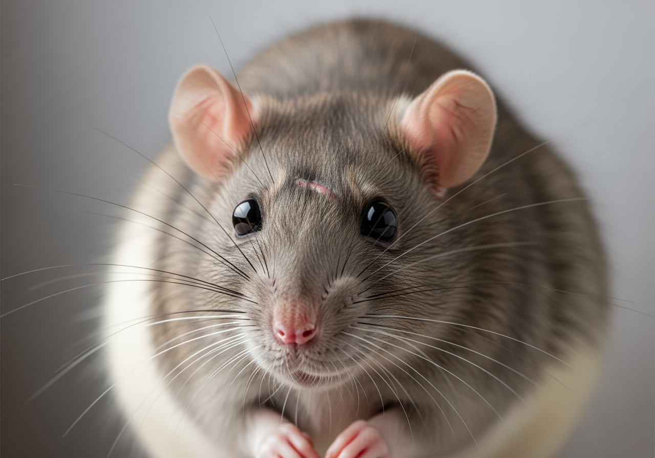 Immagine di ratto brutto che dimostra l'upscaling a risoluzione ultra-alta 4K per la stampa