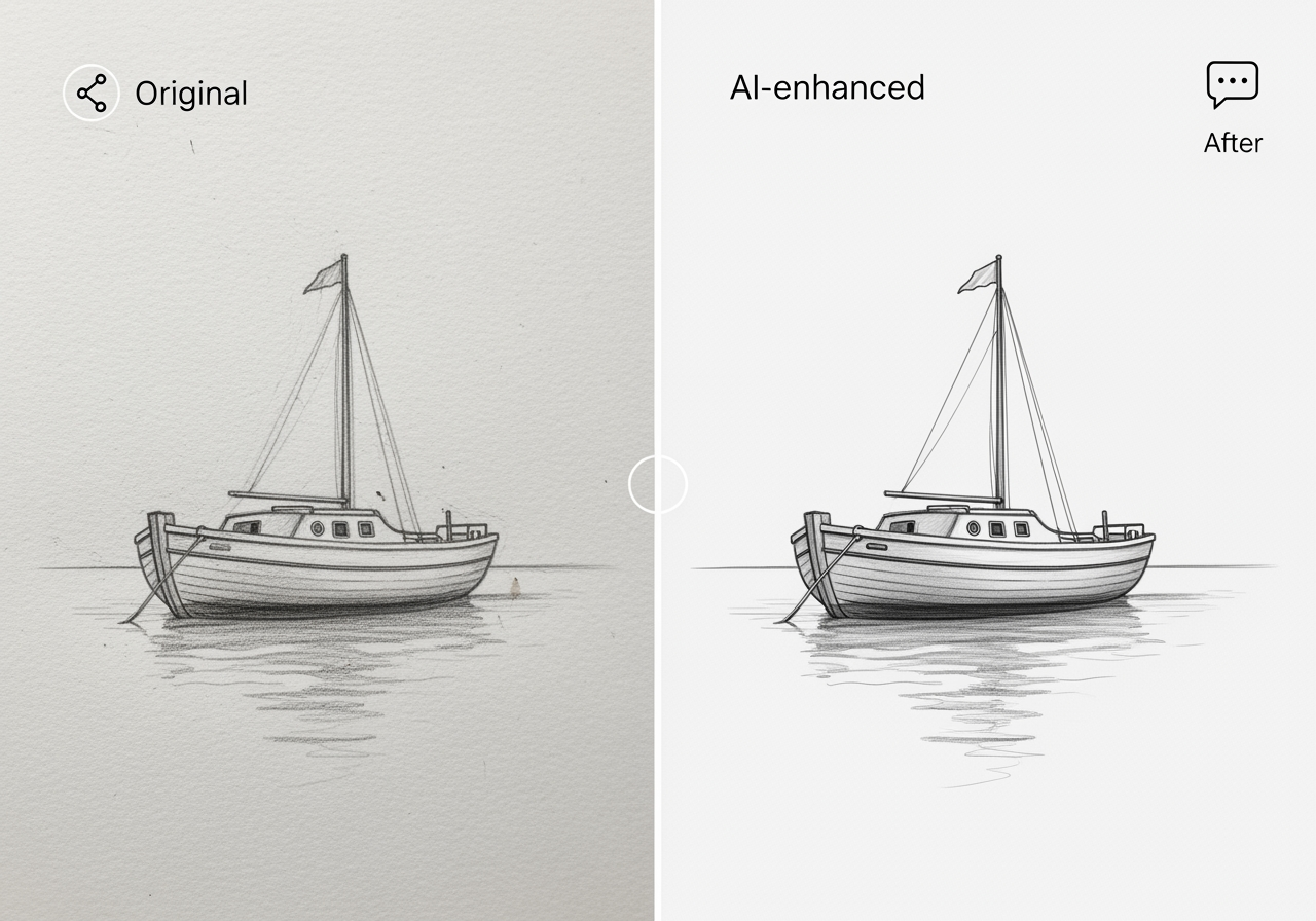 Generatore di Disegni di Barche con IA: Modifica precisa di disegni di barche tramite IA conversazionale.