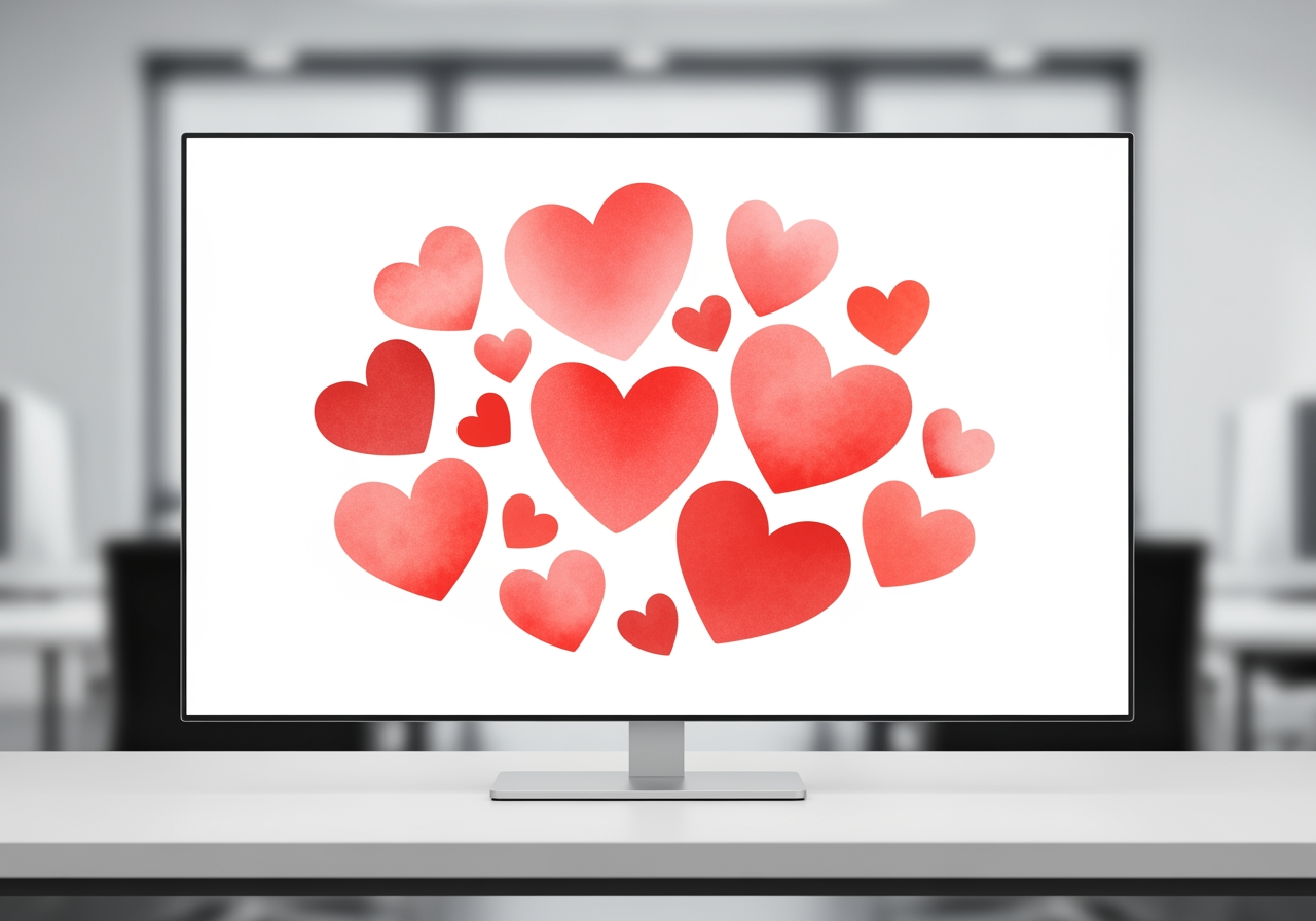 Upscaling 4K e fluxo de trabalho de edição integrado para papéis de parede de coração.