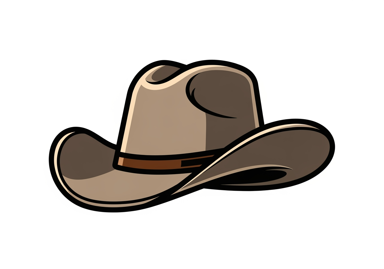 Clean vector-style cowboy hat suitable for commercial use