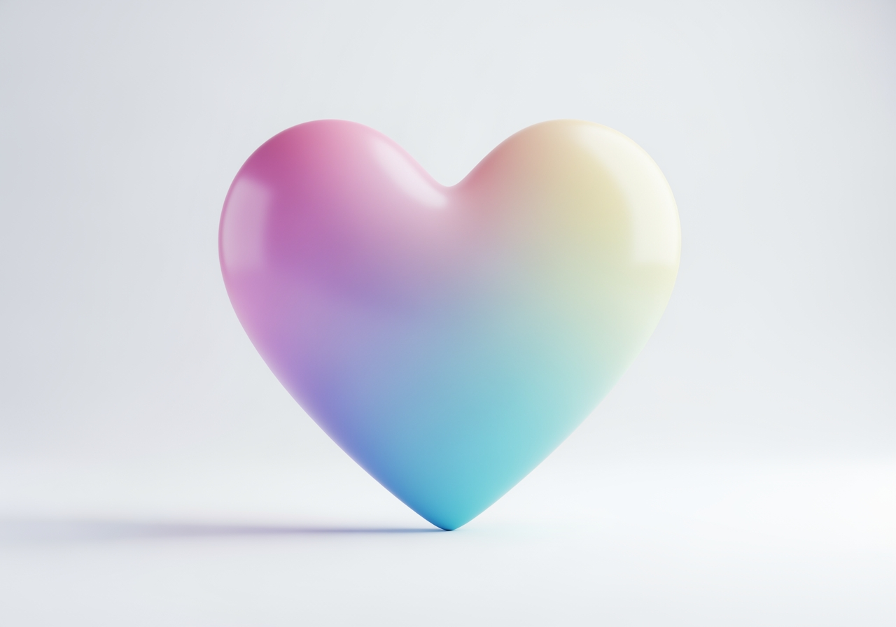 Fundo de design de coração pastel emocional