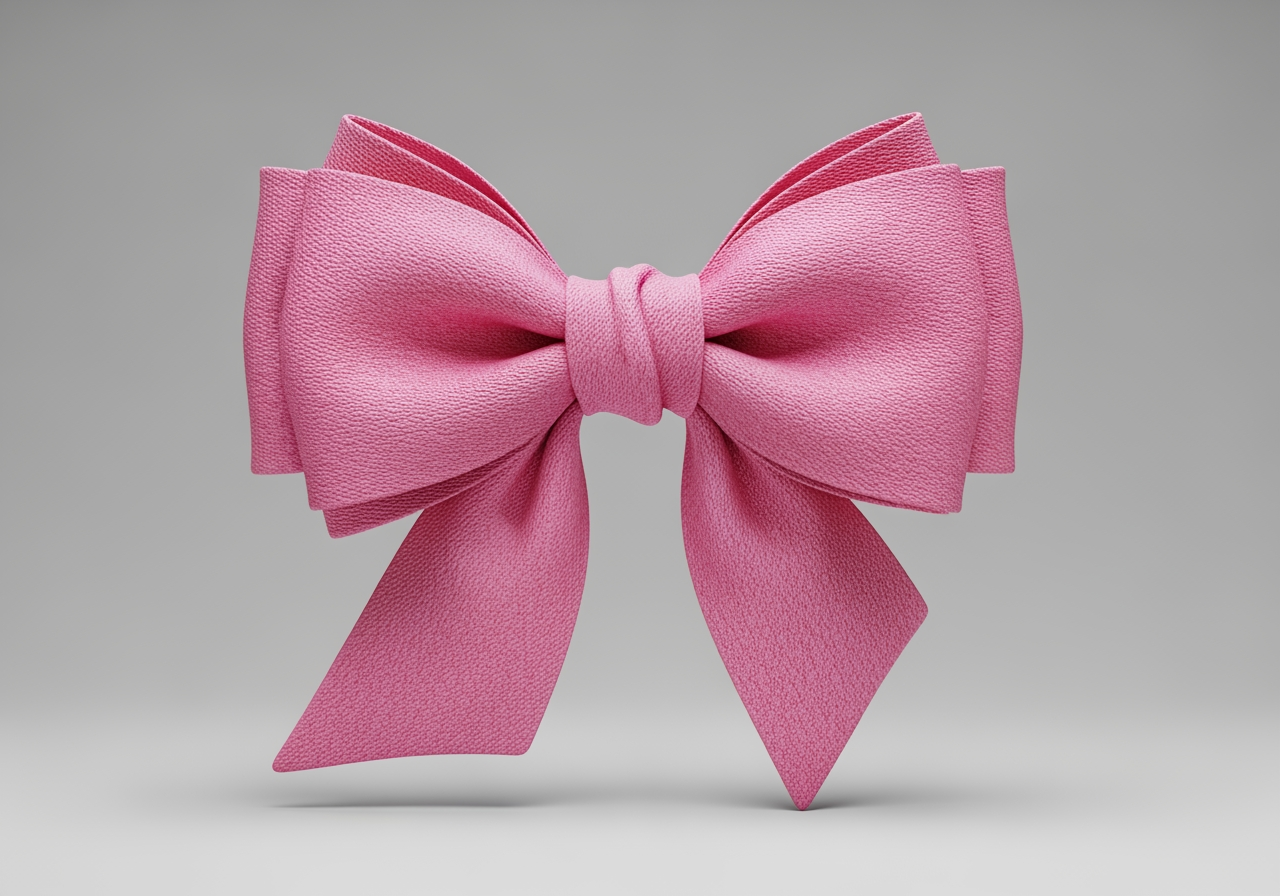 Lazo rosa renderizado en 3D con gran detalle