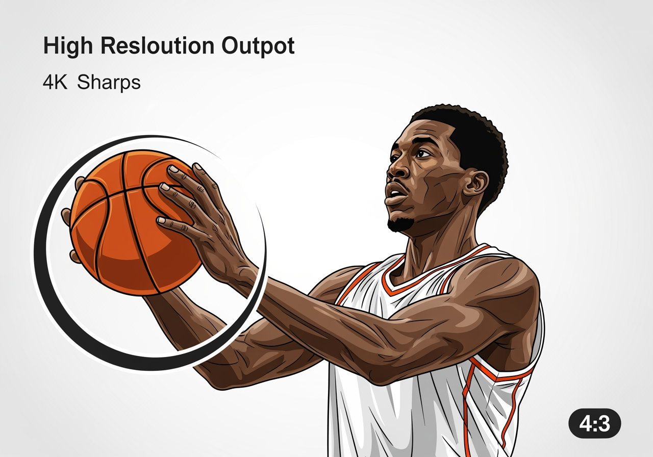 Hochauflösende 4K-Sport-Clipart-Ausgabe