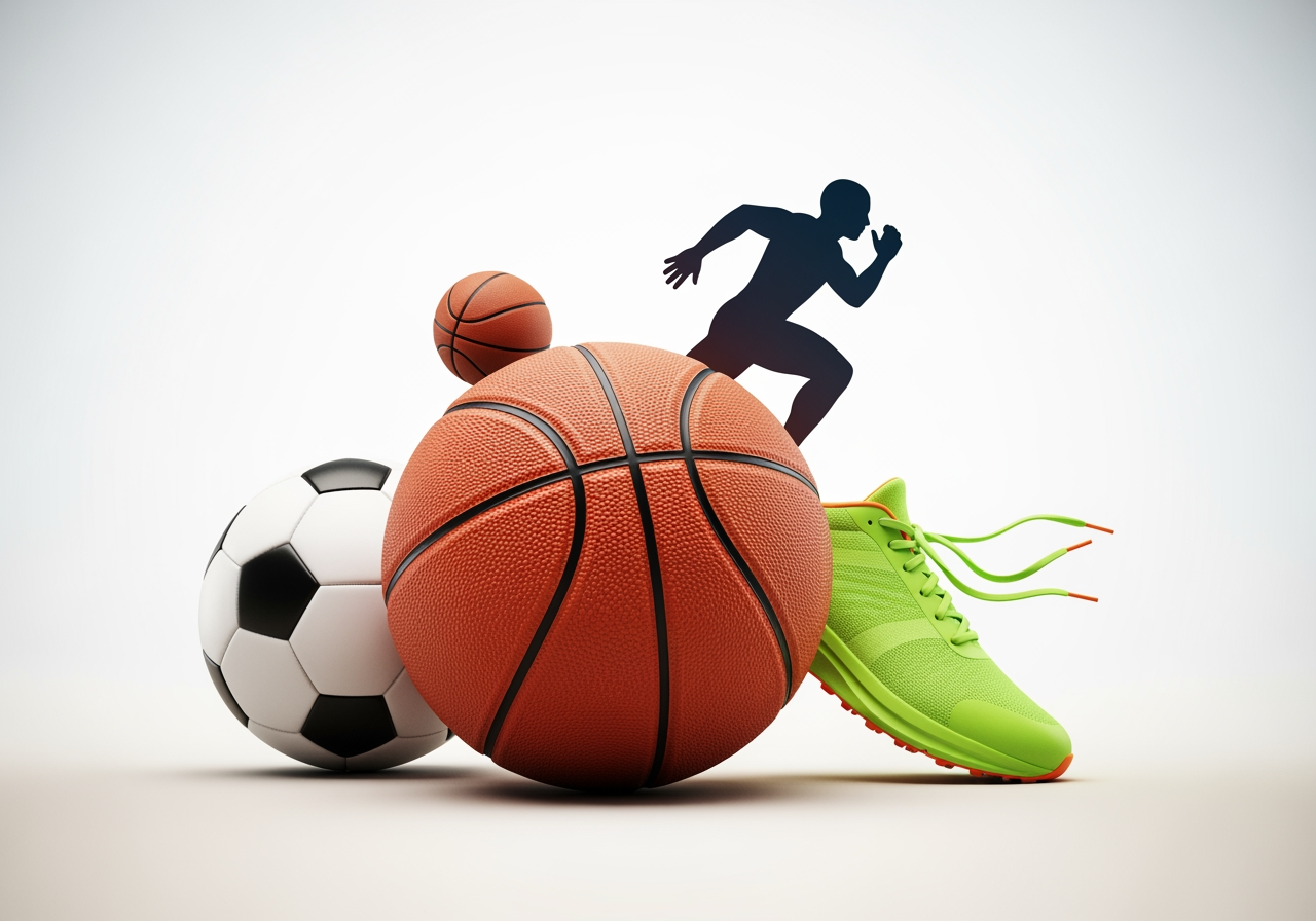 Dynamische Komposition verschiedener Sport-Cliparts