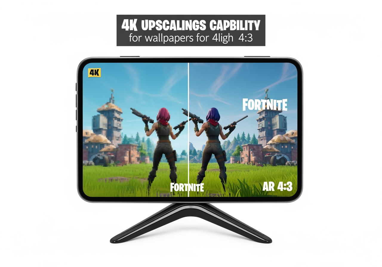 Confronto tra sfondi di Fortnite a bassa risoluzione e sfondi 4K potenziati