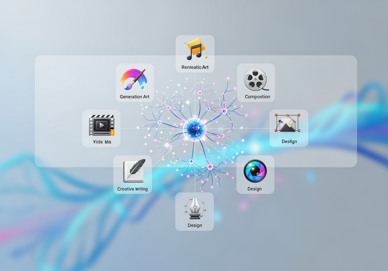 다양한 AI 모델을 담은 깔끔한 인터페이스 일러스트.