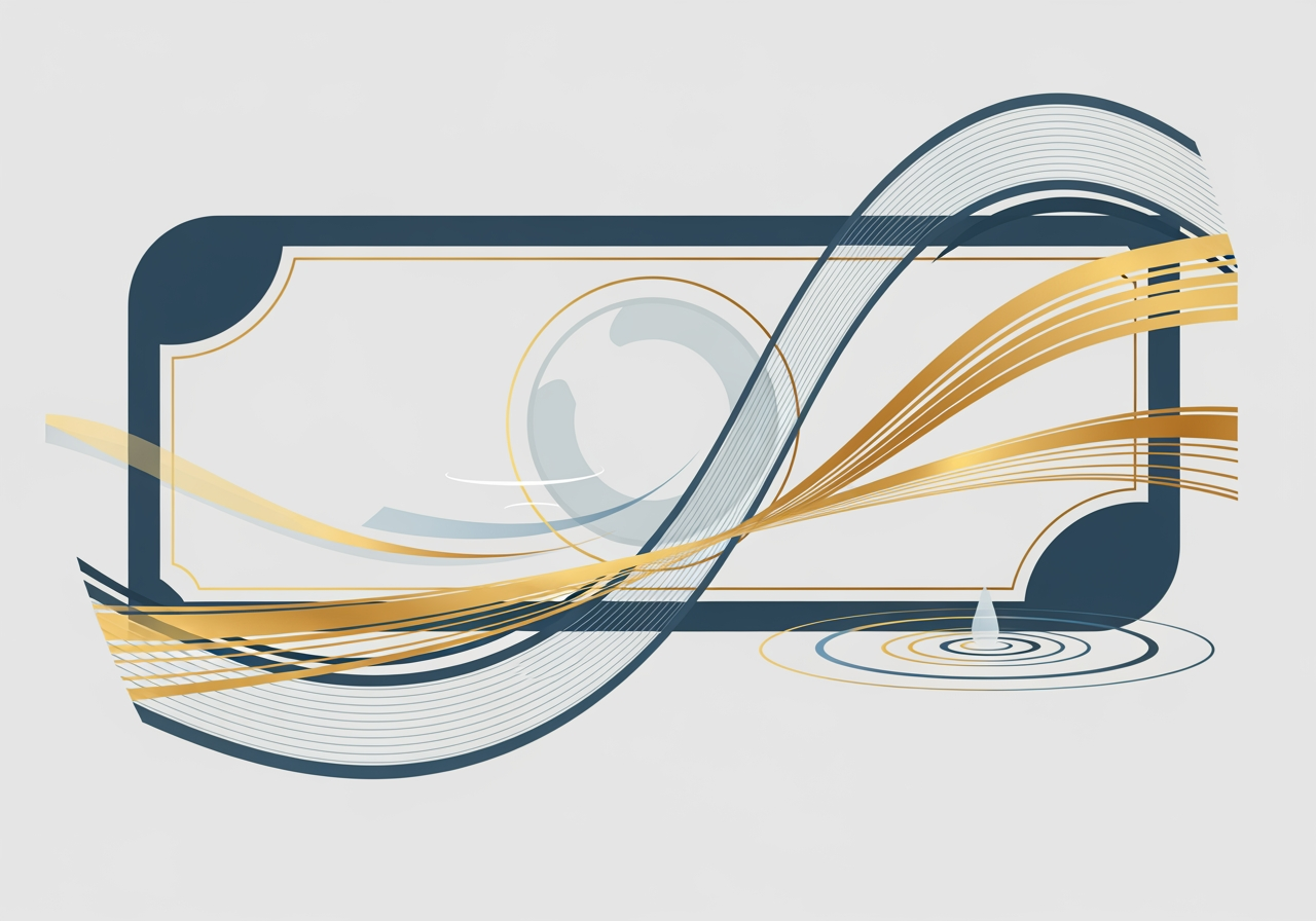 추상적인 선으로 돈 GIF 생성을 표현한 미니멀리스트 디자인