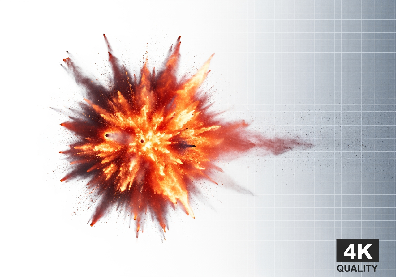 Efecto de explosión 4K de alta resolución con detalles nítidos