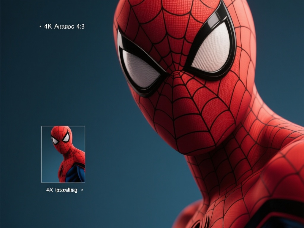 Demostración visual de la mejora de resolución 4K para imágenes generadas