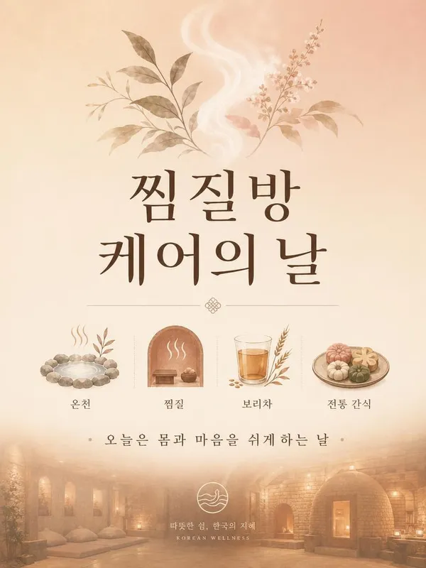 AI-generated Soft Editorial Lifestyle Poster Celebrating Korean Jjimjilbang () Culture made with GPT Image 2