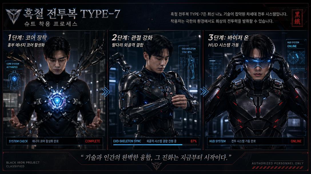 GPT 이미지 2로 생성한 일본 SF 수트업 프로세스 보드