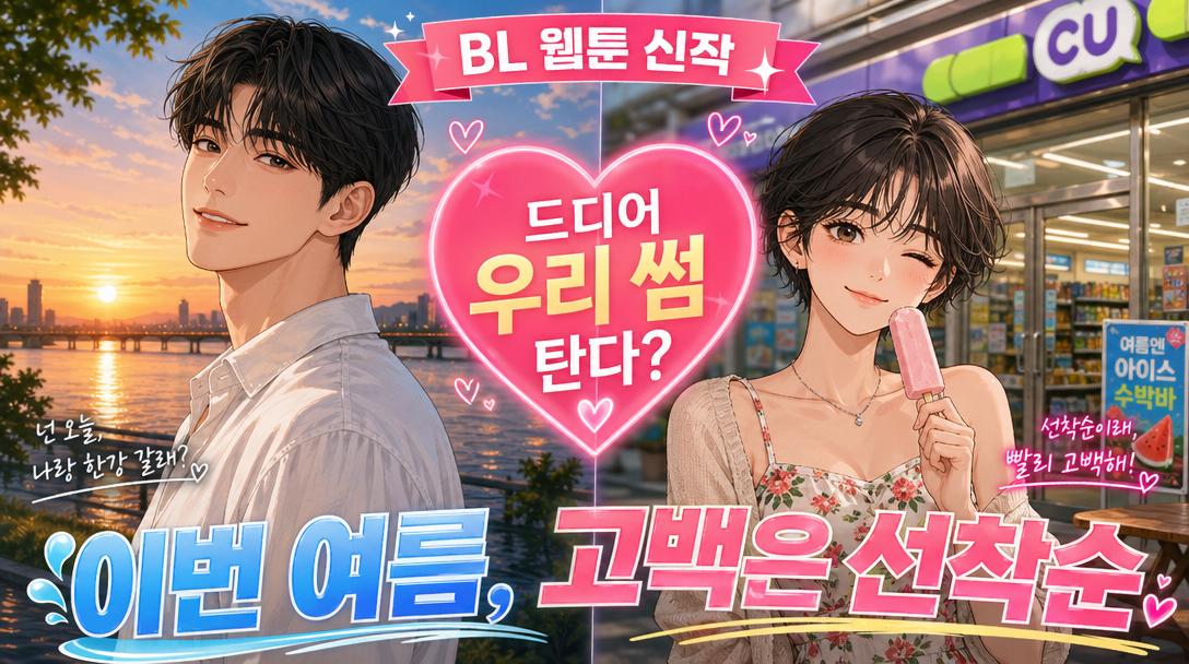 AI-generated Korean Webtoon-style Summer Romance Promotional Thumbnail made with GPT Image 2
