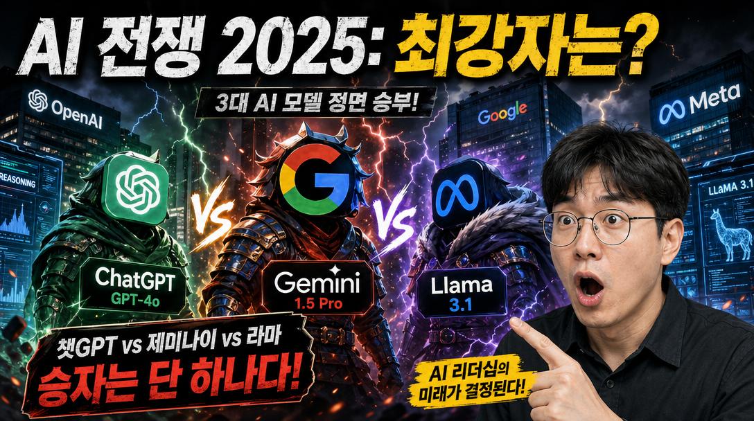 AI-generated Bold Korean YouTube Thumbnail About AI Model Competition 2025, 16:9 made with GPT Image 2