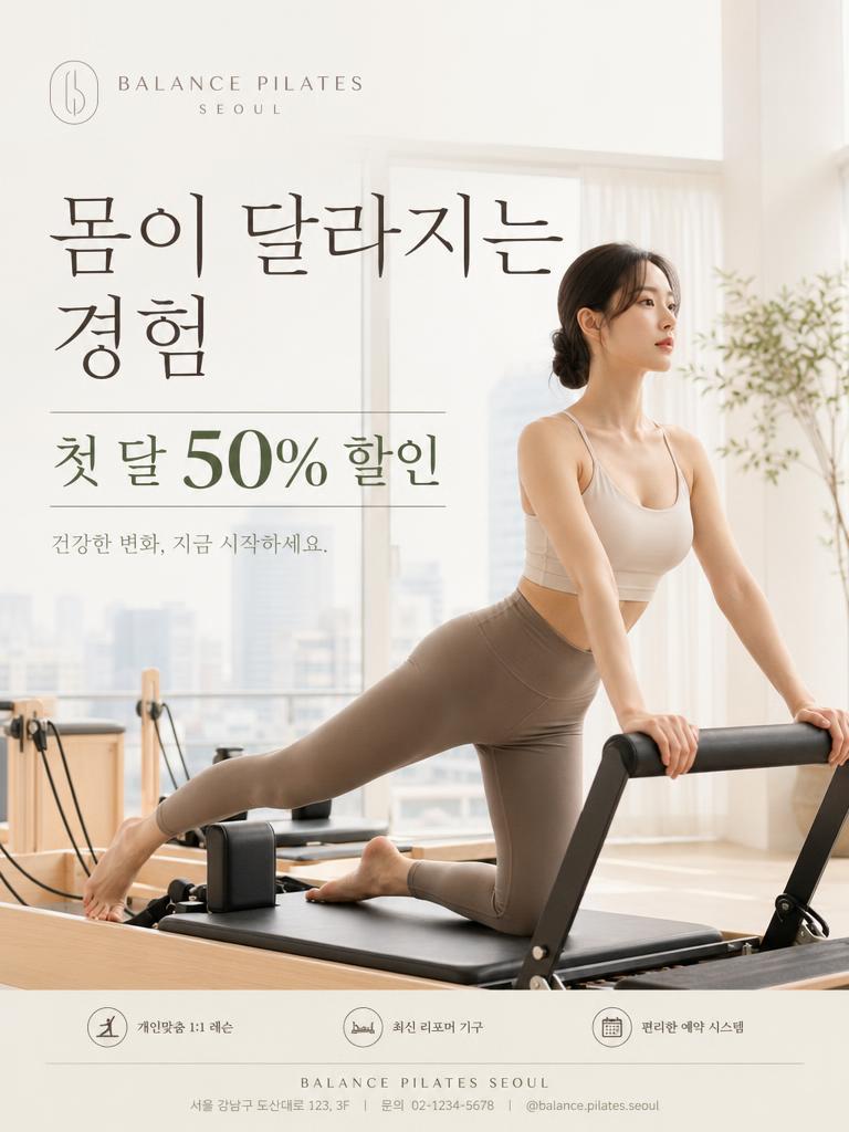 AI-generated Korean Pilates Studio Advertisement made with GPT Image 2
