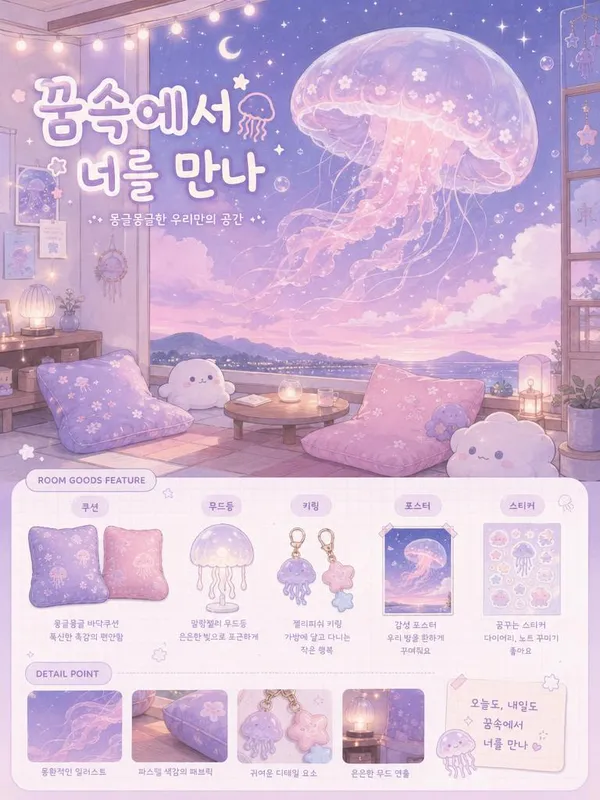 AI-generated Soft Dreamy Korean Room Decoration Poster made with GPT Image 2