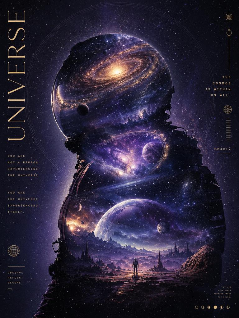 AI-generated High-aesthetic Silhouette Universe Collage Poster made with GPT Image 2