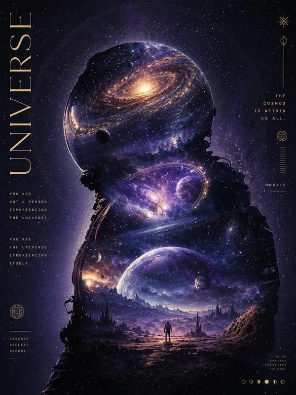 AI-generated High-aesthetic Silhouette Universe Collage Poster made with GPT Image 2