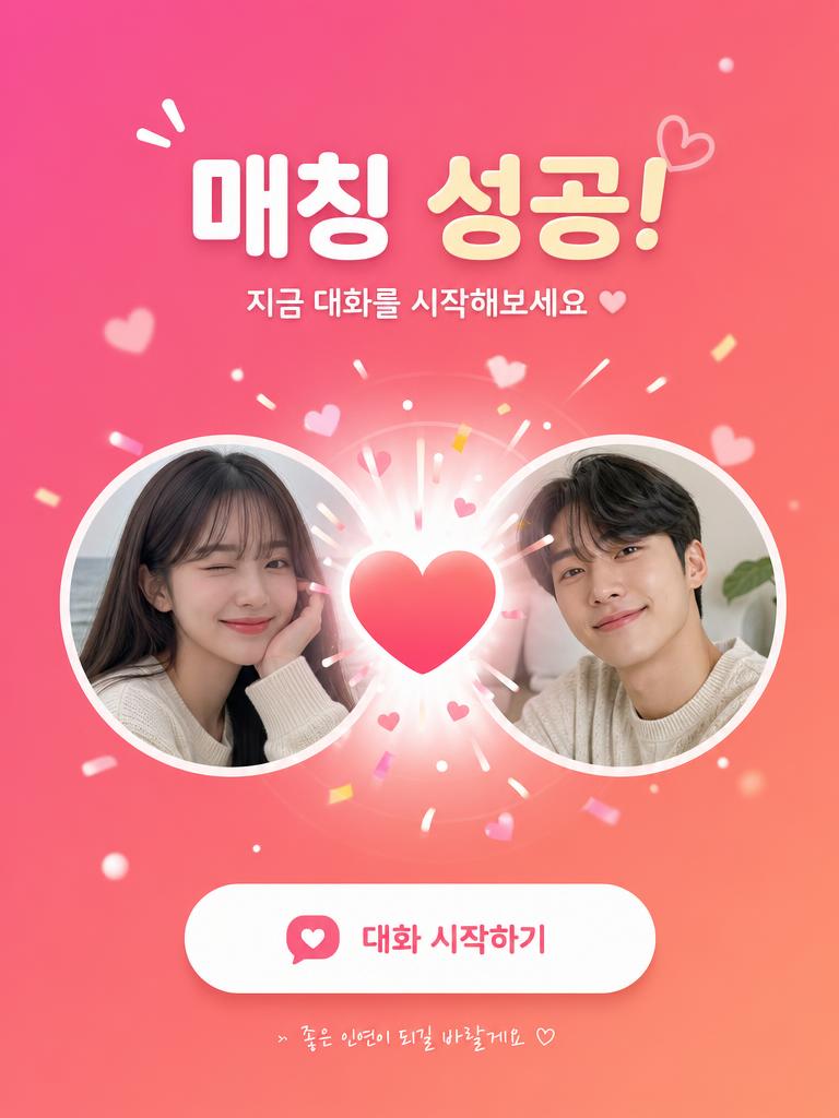 AI-generated Social Dating App Match Success Screen UI Illustration made with GPT Image 2