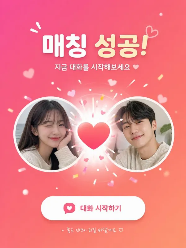 AI-generated Social Dating App Match Success Screen UI Illustration made with GPT Image 2