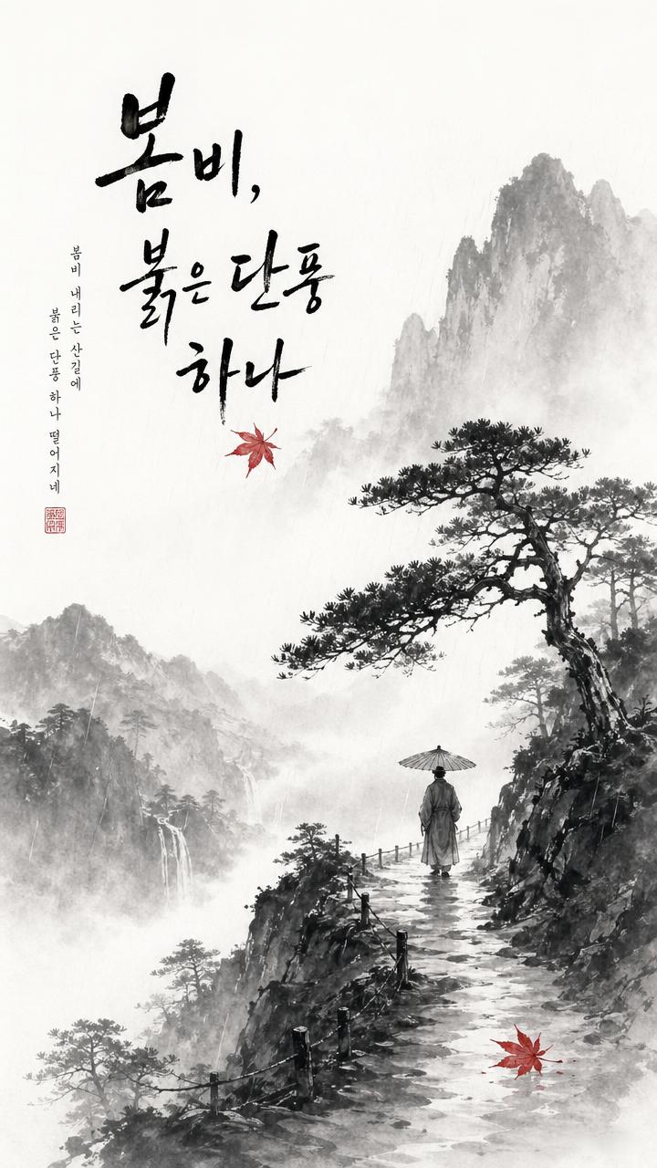 AI-generated Korean Ink Landscape Poster, Vertical 9:16 made with GPT Image 2