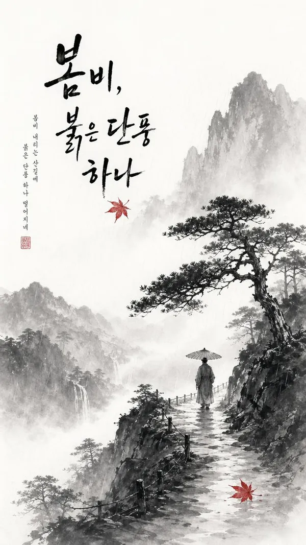 AI-generated Korean Ink Landscape Poster, Vertical 9:16 made with GPT Image 2