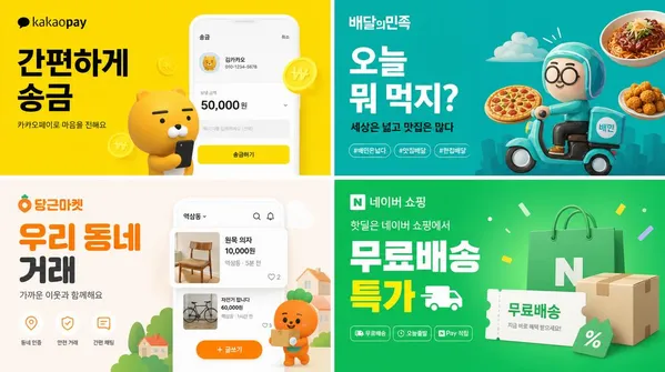 AI-generated ×2 Grid of Korean Digital Advertisement Banners made with GPT Image 2