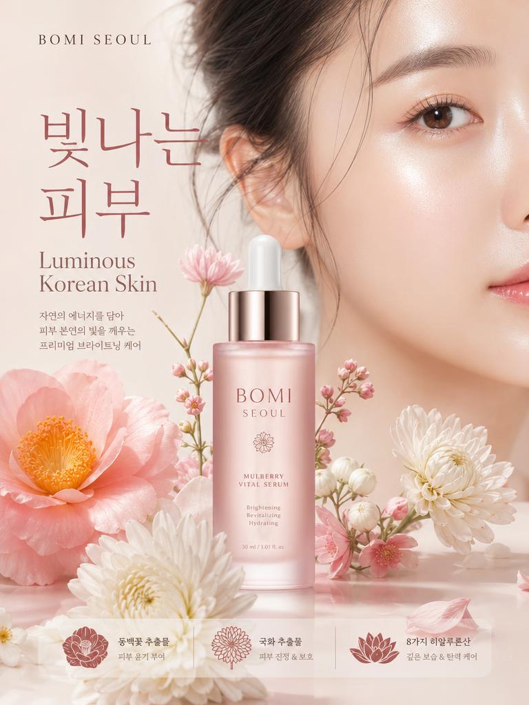 AI-generated Elegant Korean Beauty Brand Cosmetic Poster made with GPT Image 2