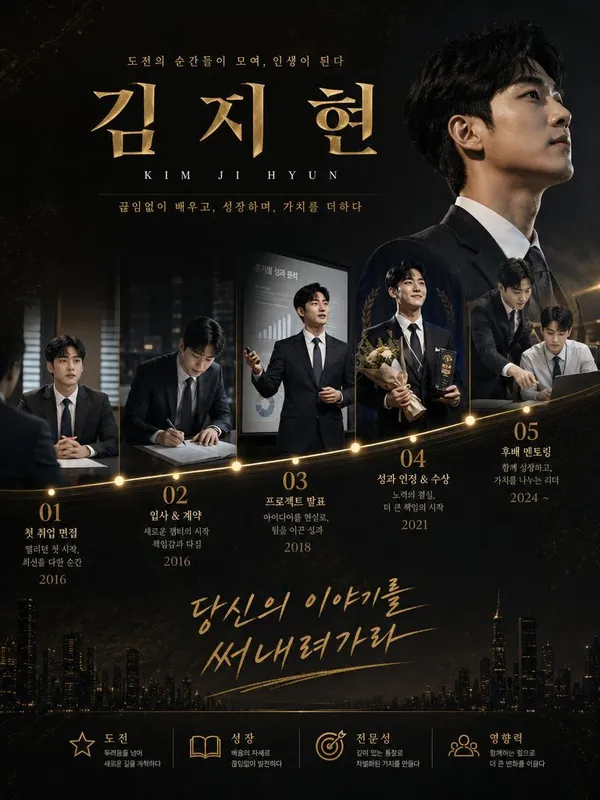 AI-generated Epic Cinematic Poster Showcasing the Iconic Career Moments of a Korean Professional made with GPT Image 2