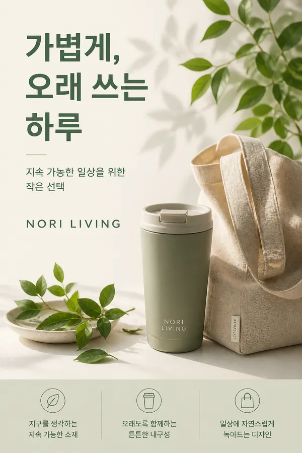 AI-generated Vertical Korean Brand Campaign Poster for a Fictional Sustainable Lifestyle Brand made with GPT Image 2