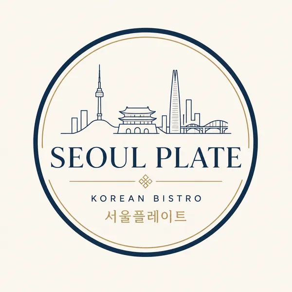 AI-generated Refined Korean Bistro Restaurant Logo Named 'SEOUL PLATE' made with GPT Image 2