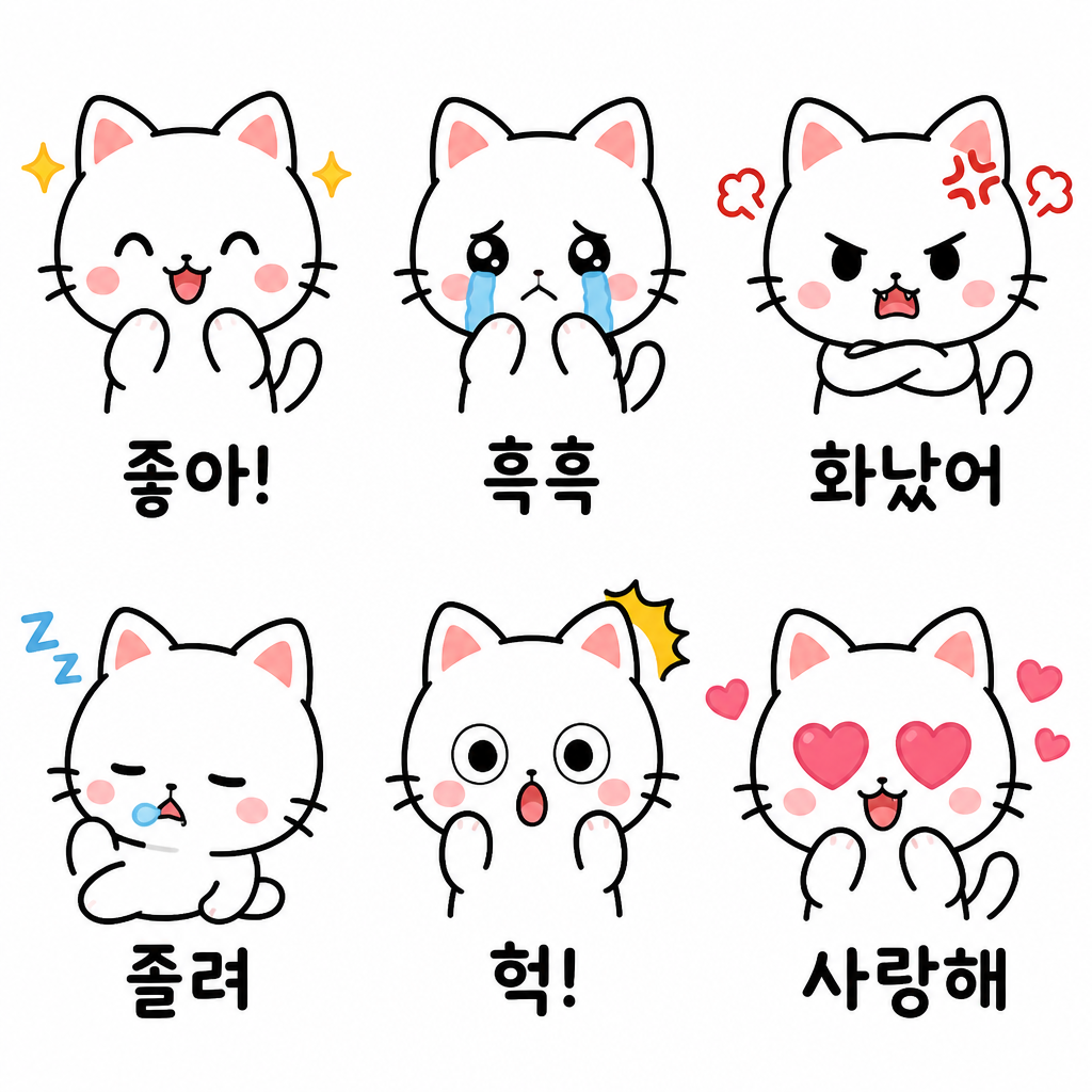AI-generated Cat Emotion Emoticon Set made with GPT Image 2