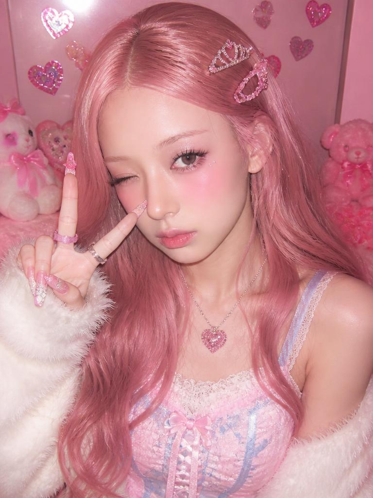 AI-generated Lovely Pastel Gyaru Makeover