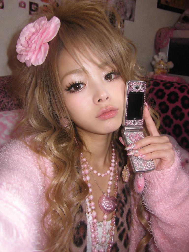 AI-generated Pink Kogyaru Selfie