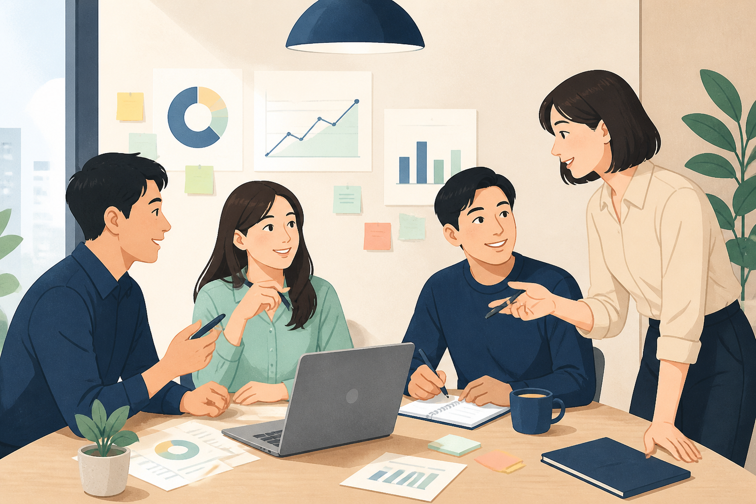 AI-generated Business Meeting Illustration made with GPT Image 2