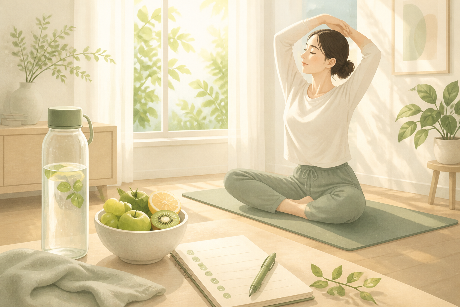 AI-generated Healthy Routine Illustration made with GPT Image 2