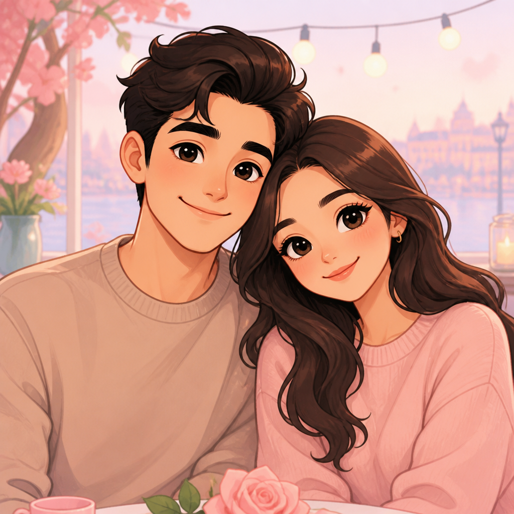 AI-generated Couple Caricature made with GPT Image 2