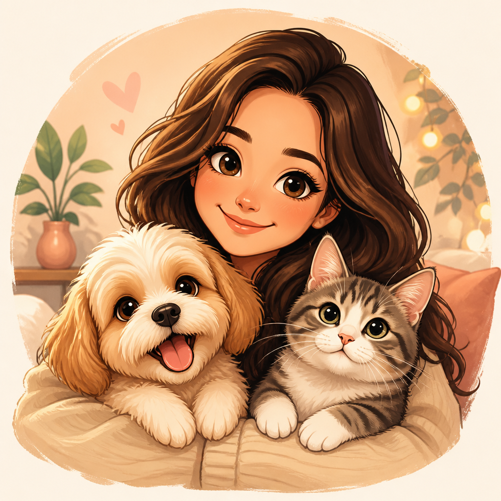 AI-generated Pet Owner Caricature made with GPT Image 2