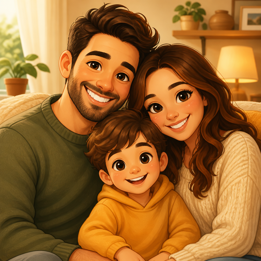 AI-generated Family Caricature made with GPT Image 2
