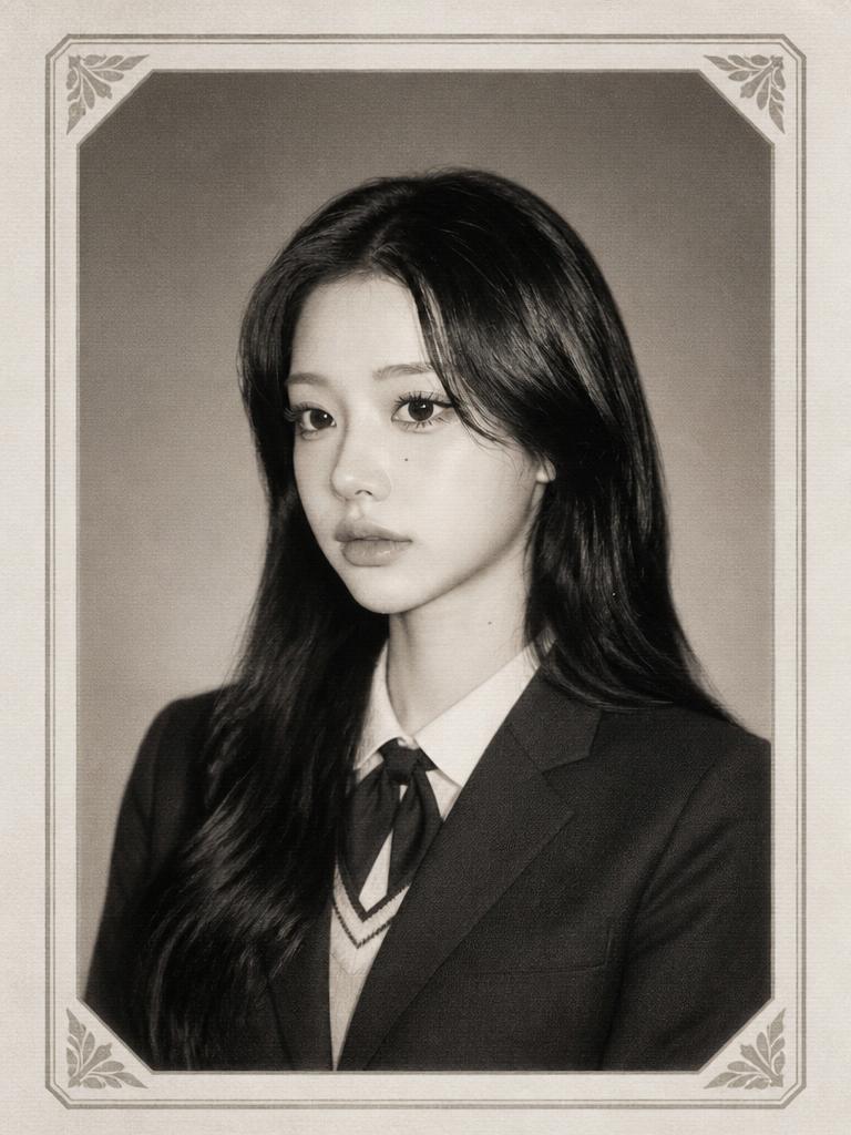 AI-generated Y2K Yearbook Black-and-White Portrait made with GPT Image 2
